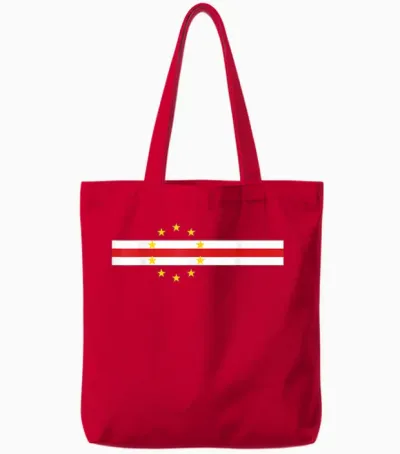 Cape Verde Flag Cabo Green Praia Tote Bags - Red