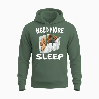 Cute Leonberger Need More Sleep Pyjamas Chemise De Nuit Unisex Hoodie - Military Green