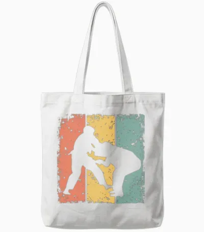 Judo Retro Tote Bags - White