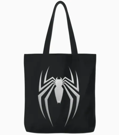 Marvel Spider-Man 2 Game Spider Logo Tote Bags - Black