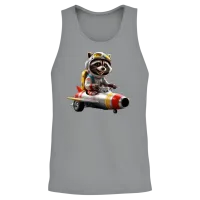 Retro Rocket Raccoon Roadtrip Unisex Tank Top - Sport Grey – 2