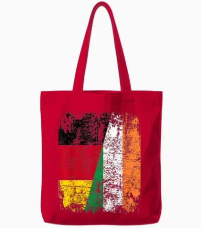 Irland Deutschland Flagge | Damen Herren Kinder | Irland Tote Bags - Red