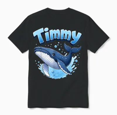 Timmy - Der Ostsee-Wal: Süßer Buckelwal Comic Design Unisex T-Shirt - Black