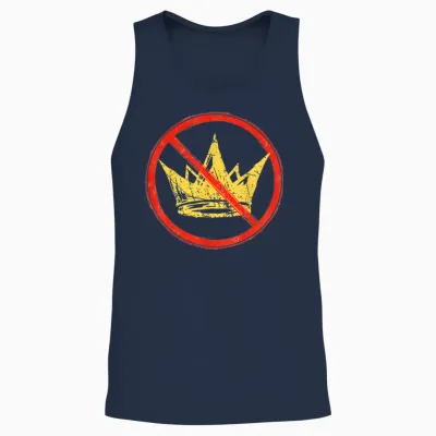 Funny No King Unisex Tank Top - Navy