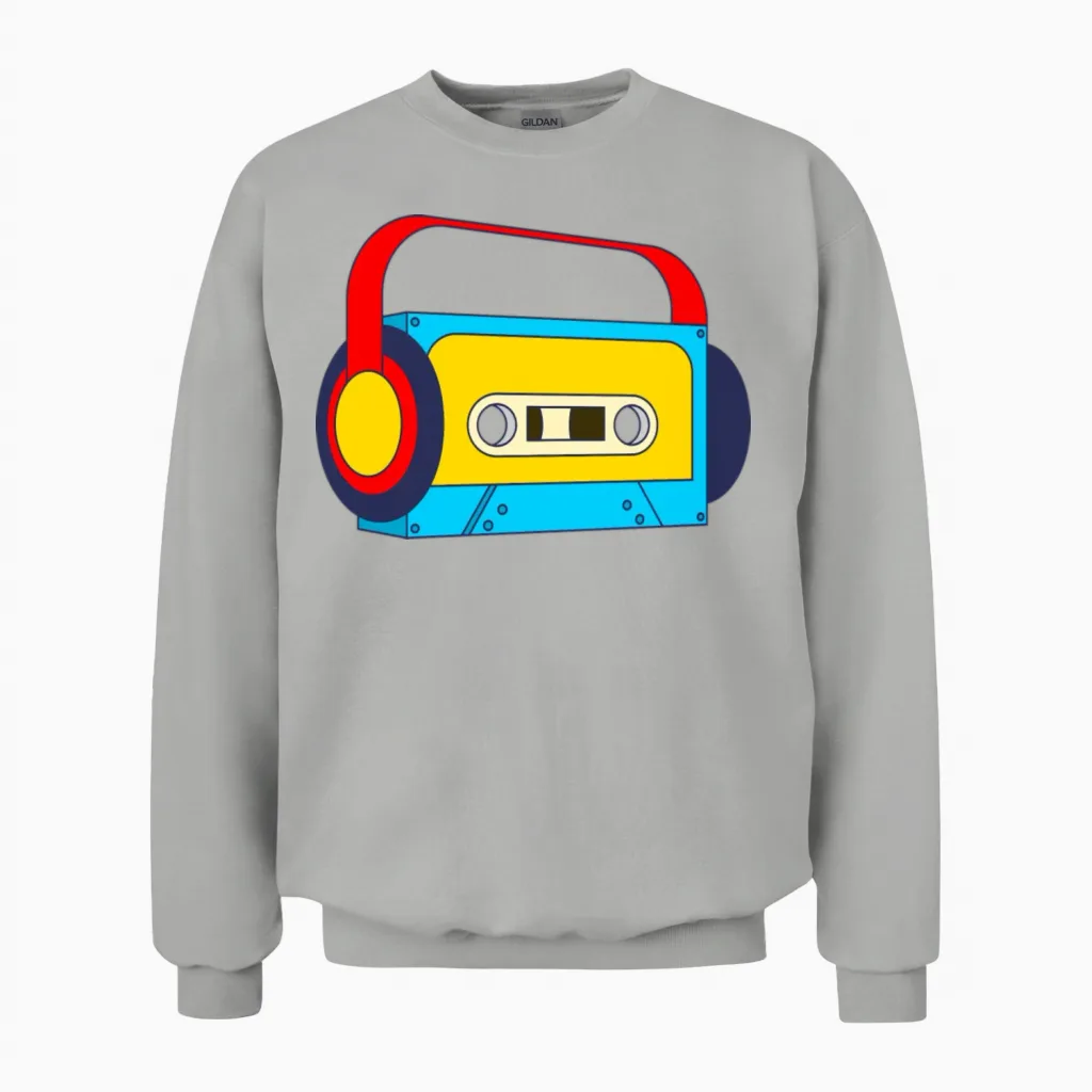 Retro Mixtape Unisex Sweatshirt - Ash