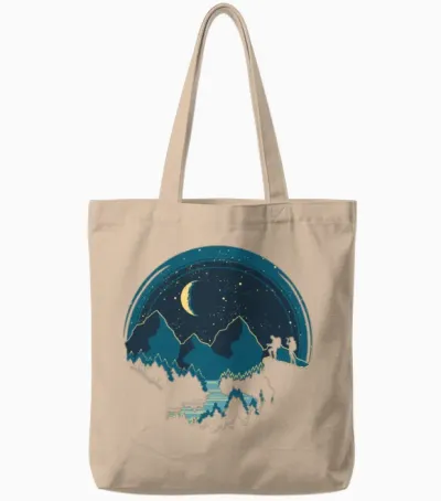 Night Hike Tote Bags - Natural
