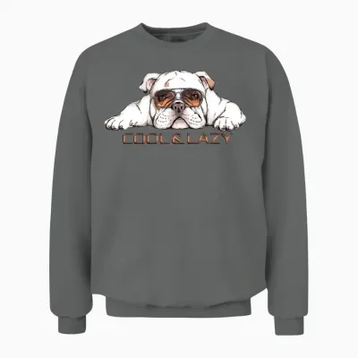 Funny Lazy Bulldog Unisex Sweatshirt - Graphite Heather