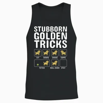 Stubborn Golden Retriever Tricks Unisex Tank Top - Black
