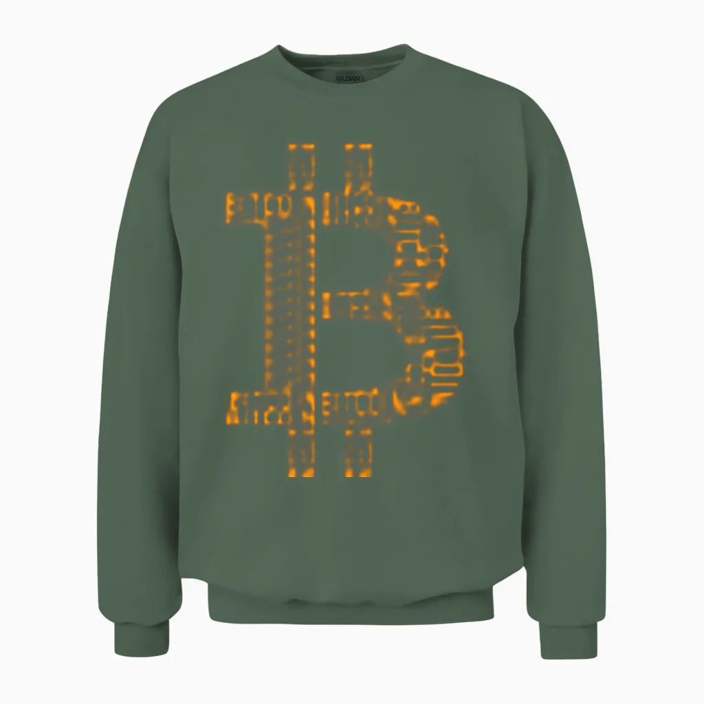 Bitcoin Michael Saylor Unisex Sweatshirt in Military Green