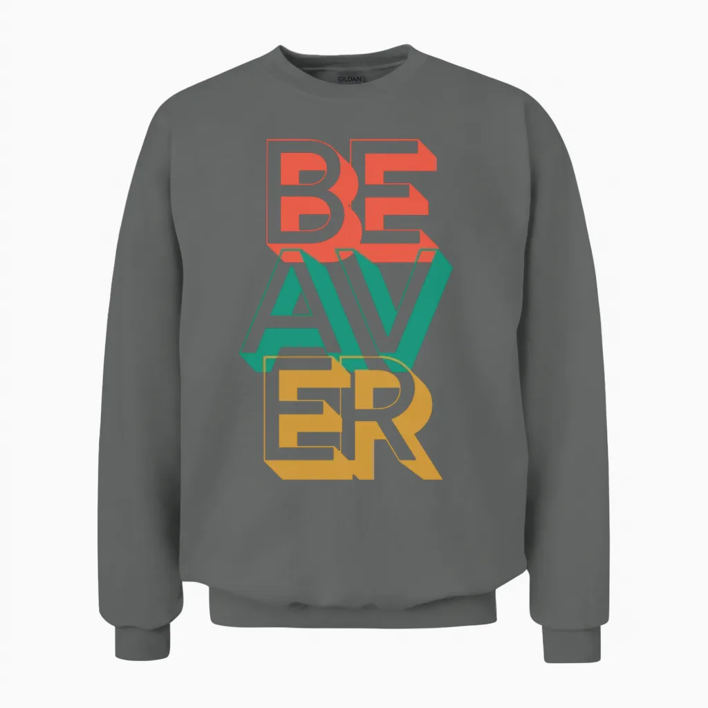 Retro Beaver Unisex Sweatshirt in Graphite Heather