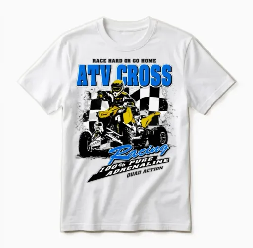 Atv - Quad - Motocross Unisex T-Shirt in White