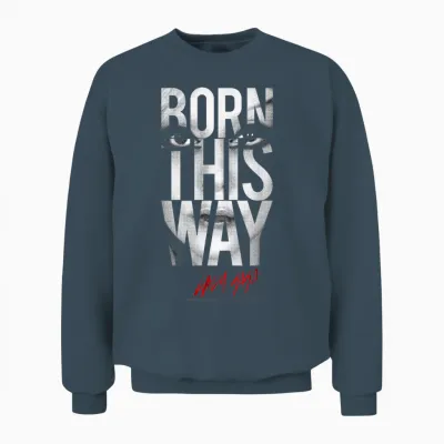 Lady Gaga Born This Way Text Music by Rock Off Unisex Sweatshirt - Dark Heather