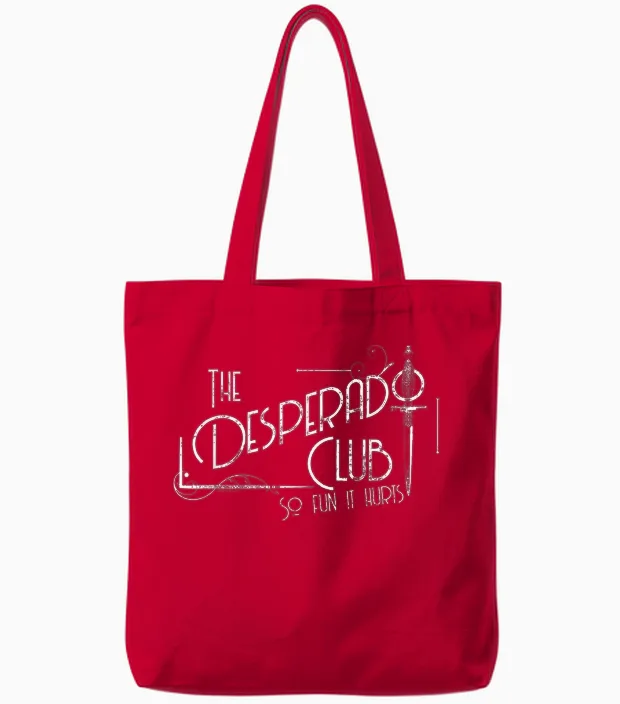 Dungeon Crawler Carl the Desperado Club Sign Sci-Fi Book Tote Bags in Red