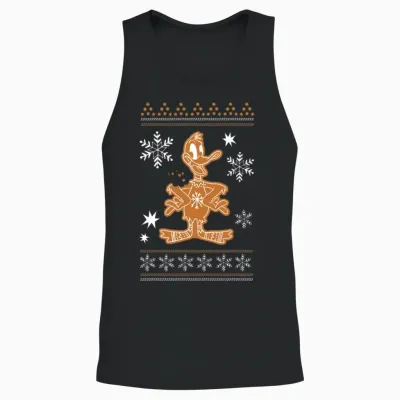 Looney Tunes Daffy Duck Cookie Christmas Unisex Tank Top - Black