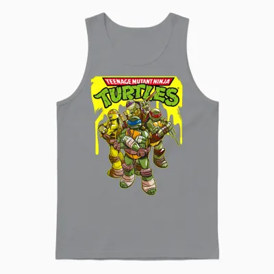 Tmnt Yellow Splatter Paint Unisex Tank Top - Sport Grey