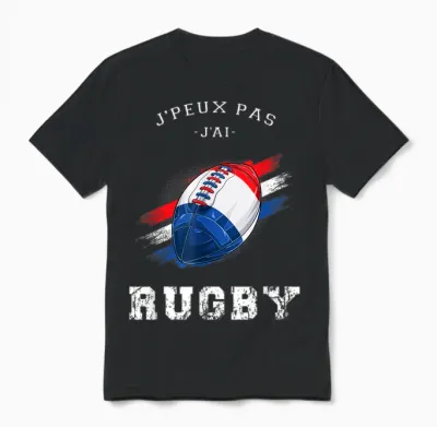 Funny Rugby Player Shirt, Je Peux Pas J'ai Rugby Design Unisex T-Shirt - Black
