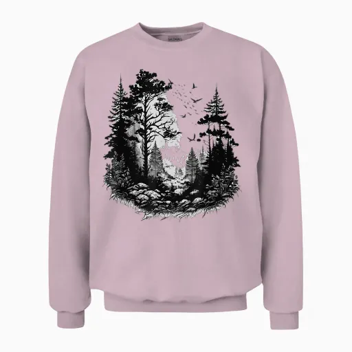 Baum Natur Bäume Wald Umweltschutz Klimaschutz Rescue T-Shirt, Gray Unisex Sweatshirt - Light Pink
