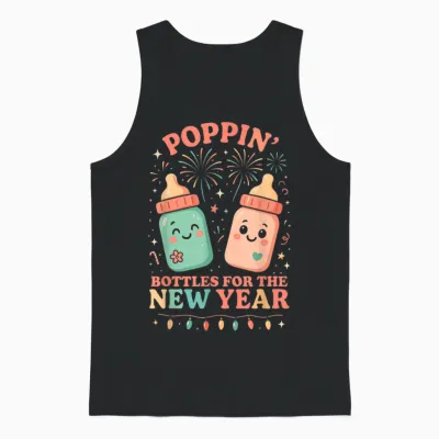 New Years Shirt, Nurse Popping Bottles for the New Year Unisex Tank Top - Black