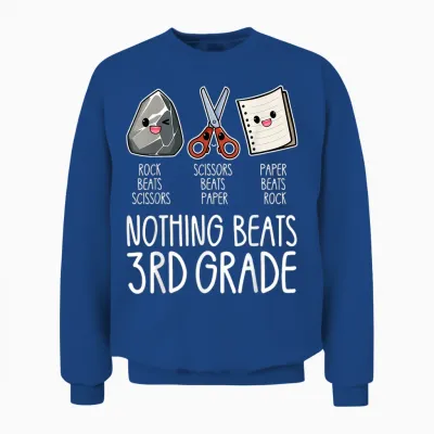 Nothing Beats 3rd Grade Funny Back to School Kids Teachers Unisex Sweatshirt - Royal