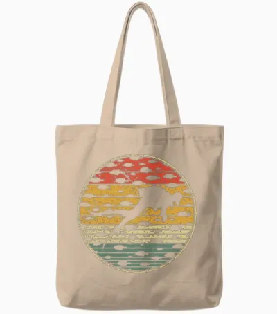 Retro Scuba Diver Tote Bags - Natural