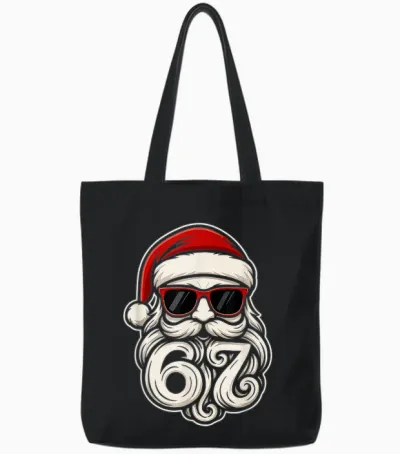 6 7 Christmas 67 Santa Six Seven Christmas Boys Teens Tote Bags - Black