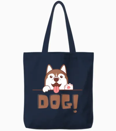 Custom Pet Gift • Custom Dog Portrait Tote Bags - Navy