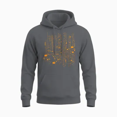 Circuit Board Tech Nerd Computer Core Processor Unisex Hoodie - Charcoal