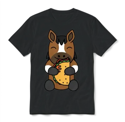 Horse Taco Lover Unisex T-Shirt - Black