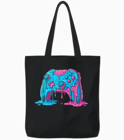 Drip Gamer Controller Boys Video Game Retro Gaming Tote Bags - Black