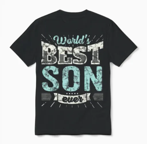 Cool Family Gift Shirt: World's Best Son Ever Unisex T-Shirt in Black