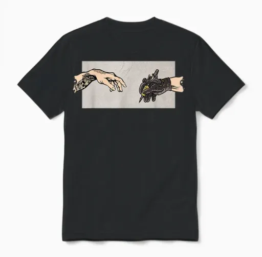 Tattoo Gun Tattoo Artist Funny Tattoo T-Shirt, Black Unisex T-Shirt in Black