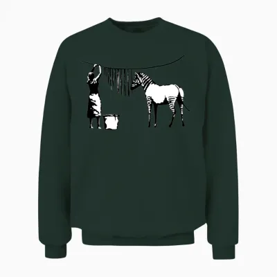 Funny Zebra Stripes Unisex Sweatshirt - Forest