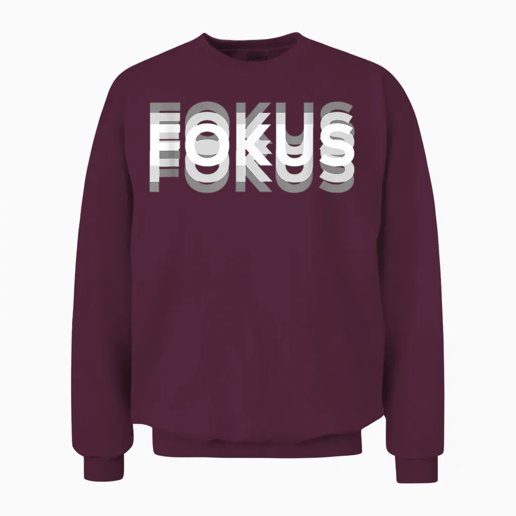 Fokus Humor Lustige Grafik T-Shirt Für Männer, Retro, Schwarz, S Unisex Sweatshirt in Maroon