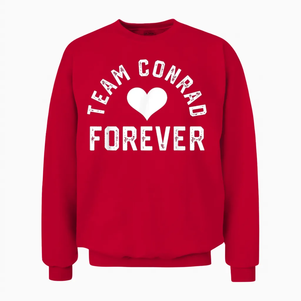 Team Conrad Retro Forever Vintage Unisex Sweatshirt in Red