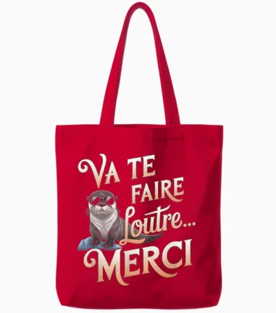 Va Te Faire Loutre Tee Funny Man Woman Original Fan Humour Tote Bags - Red