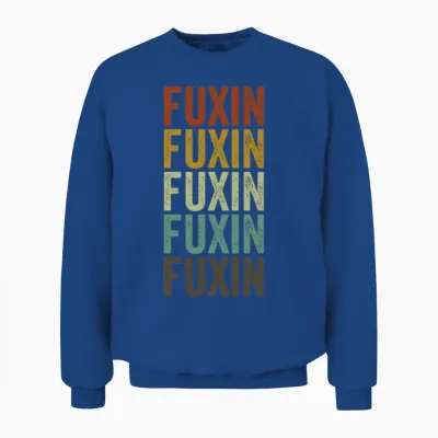 Fuxin China Retro Vintage Unisex Sweatshirt - Royal