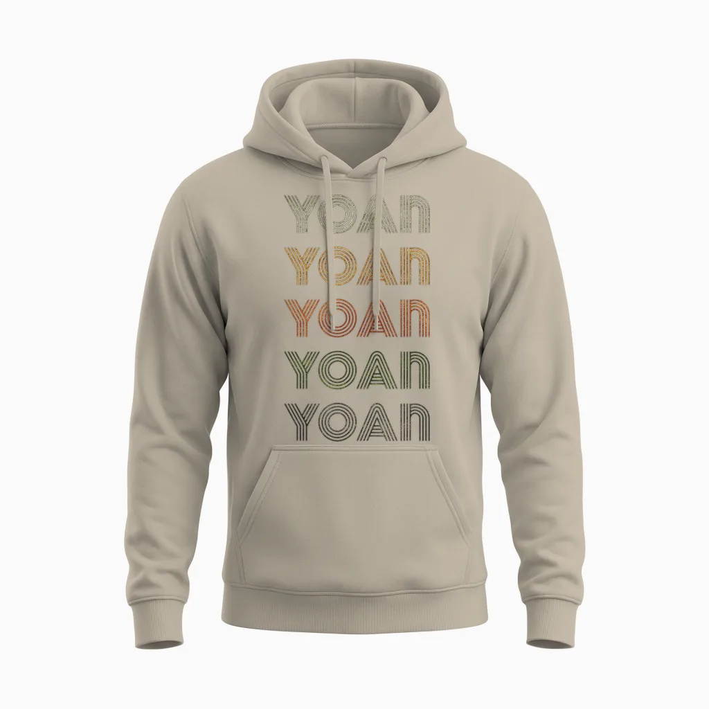 Love Heart Yoan T-Shirt Grunge Style Vintage Noir Yoan Unisex Hoodie in Sand