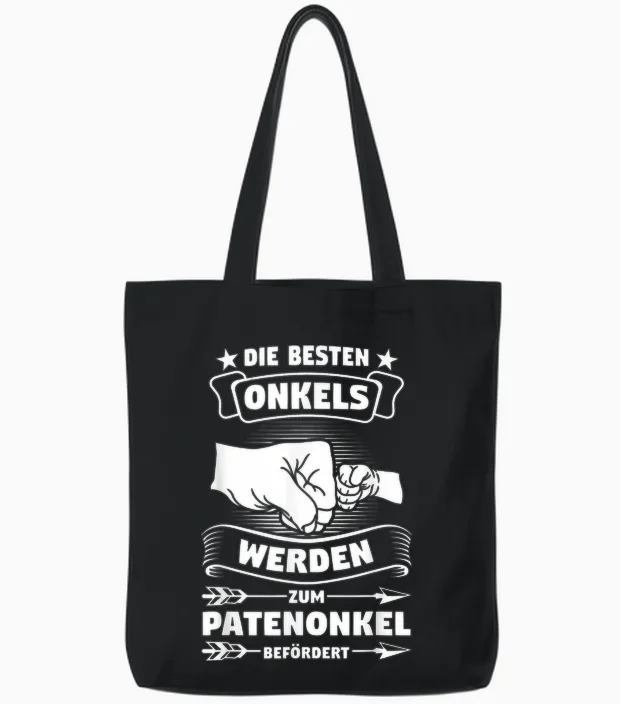 Onkel Werden Zum Patenonkel Patenonkel Onkel Tote Bags in Black