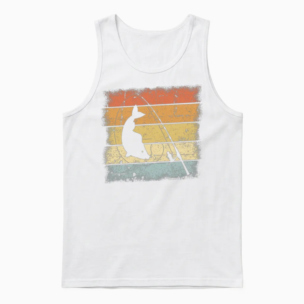 Fishing Retro Design Unisex Tank Top in White