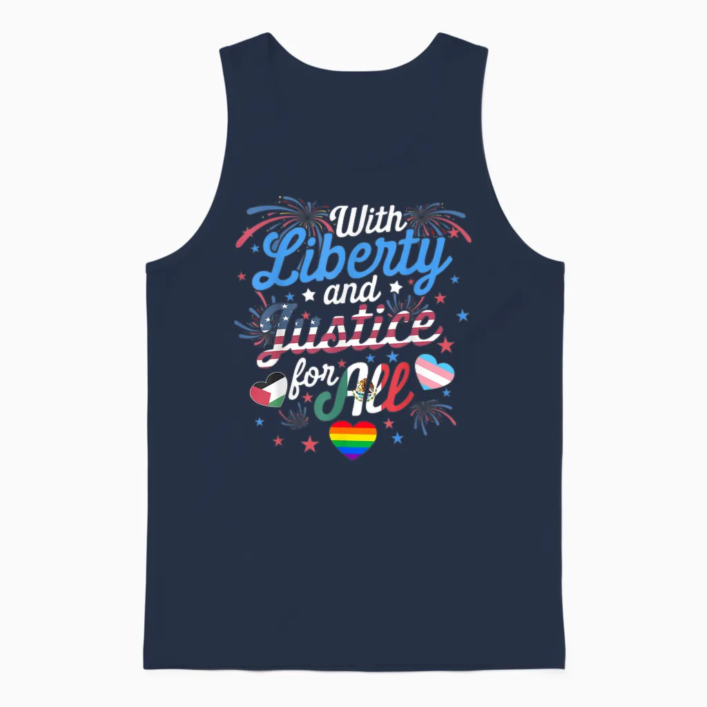 I Didn't Grow Up Saying with Liberty & Justice for All Every Unisex Tank Top in Navy