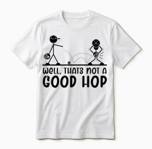 Well Thats Not a Good Hop Funny Kids Boys Baseball Unisex T-Shirt in White