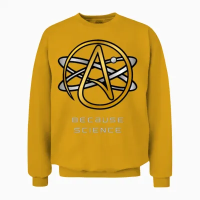 Freethinker Atheist Agnostic Science Symbol Design Unisex Sweatshirt - Gold