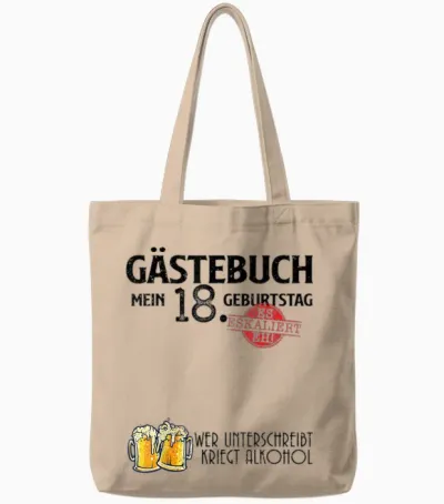 Lustig Gästebuch 18 Jahre Geburtstag Birthday Tote Bags - Natural