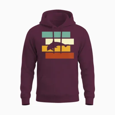 Dolphin Retro Unisex Hoodie - Maroon