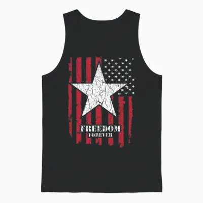 Premium New Cool Usa Army Veteran Freedom Unisex Tank Top - Black