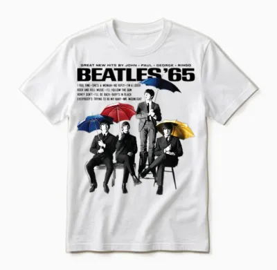 The Beatles - Beatles 65 Umbrellas Unisex T-Shirt - White