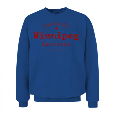 Winnipeg Manitoba Vintage Est 1873 Unisex Sweatshirt - Royal