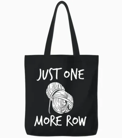 Crocheting Knitting Quote Tote Bags - Black