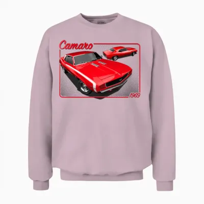 1969 Chevrolet Camaro Red Unisex Sweatshirt - Light Pink