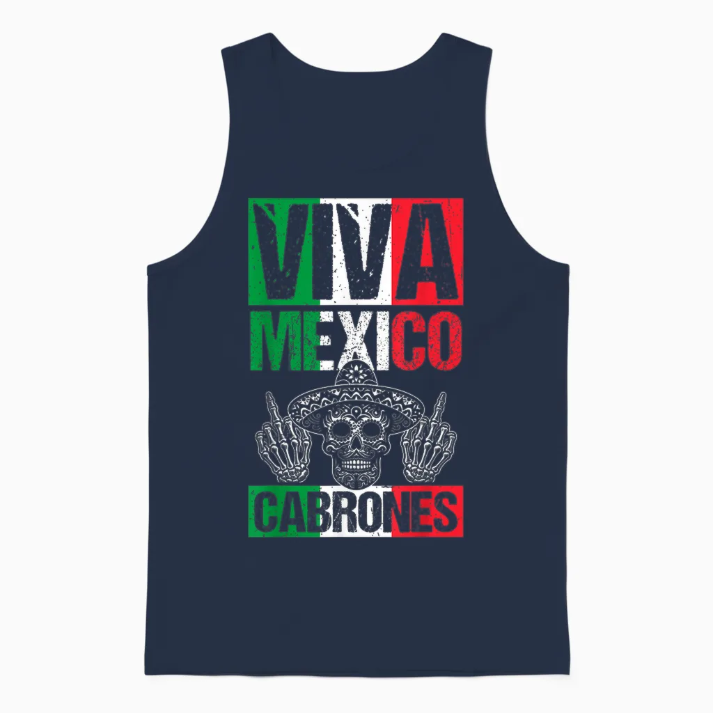 Viva Mexico Cabrones Mexikanischer Unabhängigkeitstag Unisex Tank Top in Navy